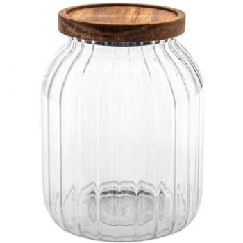Bocal 2L Harmony en verre et bois d'acacia
