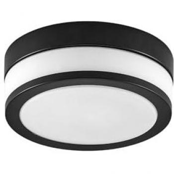 Lindby Flavi Black Metal Bathroom Ceiling Lamp, Ø 23 cm