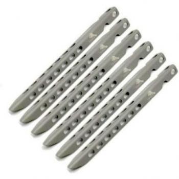Silver V-Style Tent Stakes – Titanium Construction