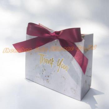 30-Pack Marble Bronzing Candy Bags with Ribbons for Weddings