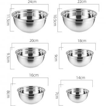 6 Stainless Steel Mixing Bowls with Non-Slip Design for Kitchen Use
