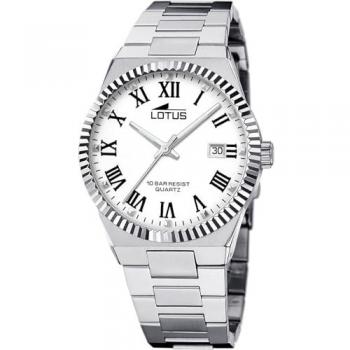 Stainless Steel Watch with White Dial – Lotus Men L18835/4