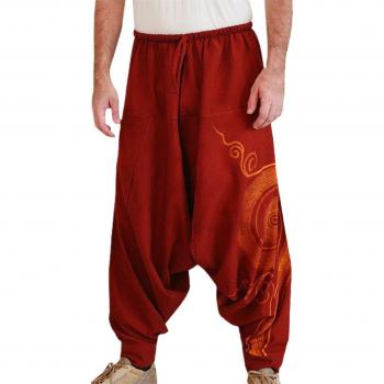 Harem Extenso Pantalón Bohemio Rojo 2XL