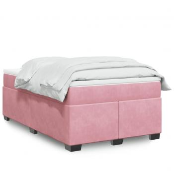 Cama box spring con colchón de muelles rosa 120x200 cm