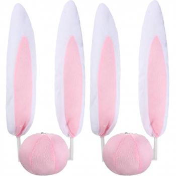 Décor véhicule lapin festif, set 43x10x5 cm