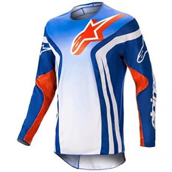 Alpinestars Racer Semi Crossshirt Blau-Hot Orange