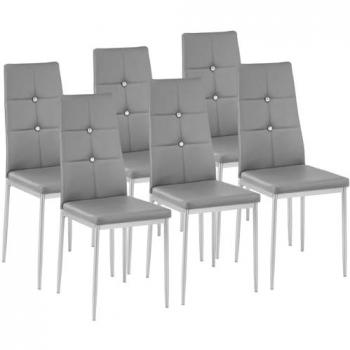 Sedie Lussuose in Grigio Lucido per Sala da Pranzo
