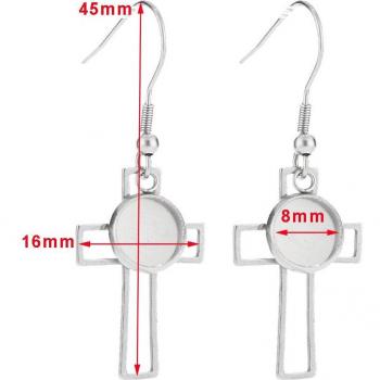 10pcs Exquisite Gold/Steel Cross Stainless Steel Earring Accessories