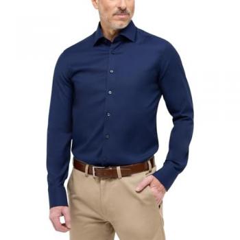 ETERNA Slim Fit Business-Hemd mit Knopfleiste in Marine, Größe 42