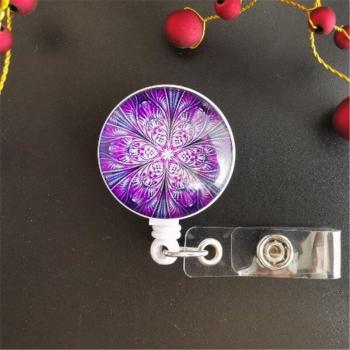 Porte-Badge rétractable avec fleurs pour badge