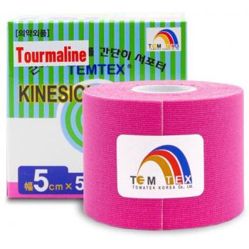 Temtex Kinesiology Elastic Tape, Pink, 5 cm x 5 m