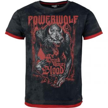 Powerwolf EMP T-Shirt dunkelgrau-rot Größe XL