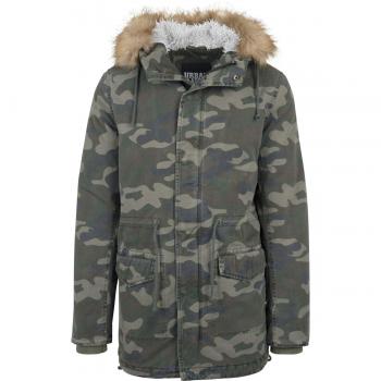 Urban Classics Herren Parka, Camo-Design, Garment Washed, Größe L