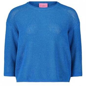 Betty Barclay Damen Grobstrickpullover 3/4 Arm Mittelblau Gr. 48