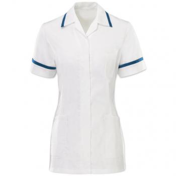 ComfortFit HealthTunic by Alexandra – 8, White/Blue