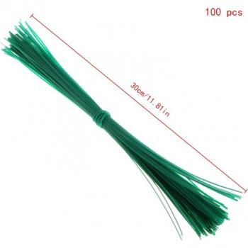 100 Pcs Coated Twist Wire Plant Support Straps
