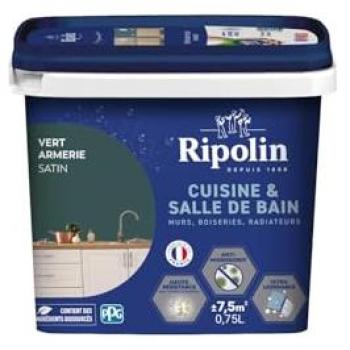 Peinture Murale Spéciale Cuisine & Bain – Vert Armerie – Satin – 0,75 L