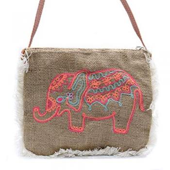 Portaobjetos de Yute con Detalle de Elefante y Flecos