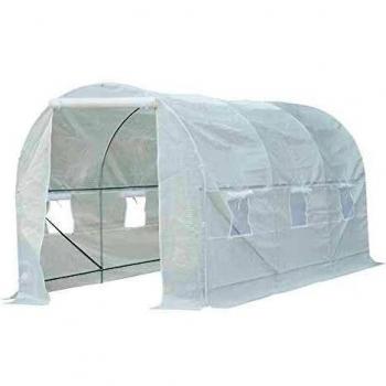 Serra a Tunnel per Piante in PE Outsunny, 450 x 200 x 200cm Bianco
