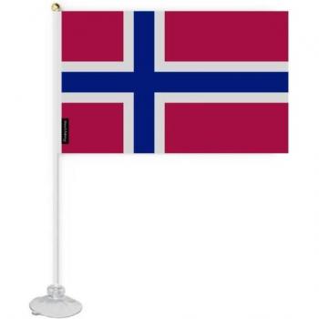 Svalbard-Jan Mayen 20x30cm Flag Set – Polyester + Stick‑On Base