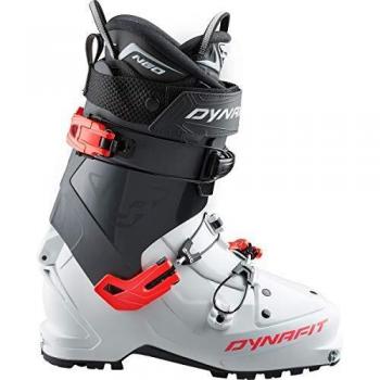 DYNAFIT W Neo PU Skiboot für Damen, Größe EU 42, Schwarz-Weiß mit White-Fluo Coral Akzent