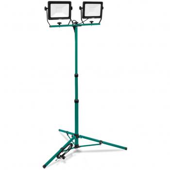 Lampe de travail LED 2x50W VONROC – 9500 lumens – support réglable en hauteur, inclinable et rotatif
