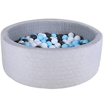 Knorr® Toys Cosy Geo Piscina di Palline Soft con 300 Palline Crema/Grigio/Azzurro