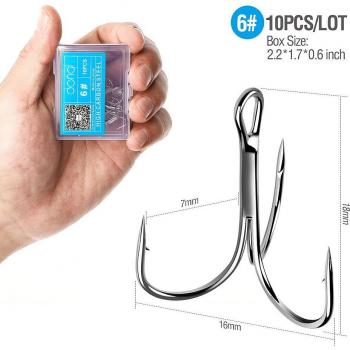 DONQL Treble Hooks 10pcs for Night Fishing