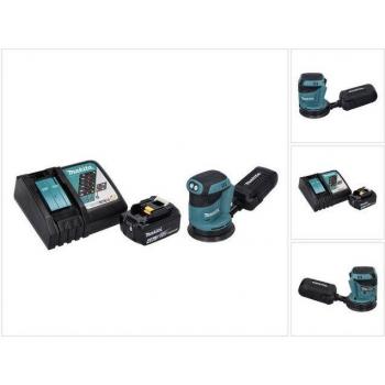 Rettificatrice e Lucidatrice Makita DBO 180 RM1 18V 125mm con Batteria 4,0 Ah e Caricabatterie