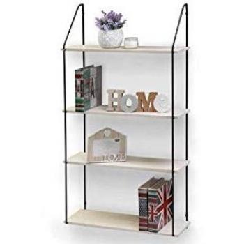 Scaffale da parete 4 ripiani slim 65 x 17 x 118 cm