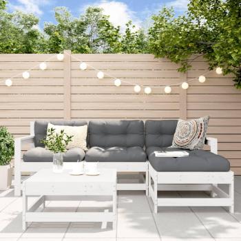 VidaXL 5 Piece Outdoor Seating Set White Solid Wood Pine