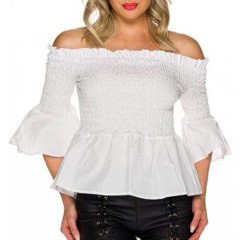 Glamourbluse „Fließender Volant“ – Größe S