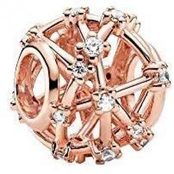 Charm en plata de ley Corazones Brillantes Entrelazados