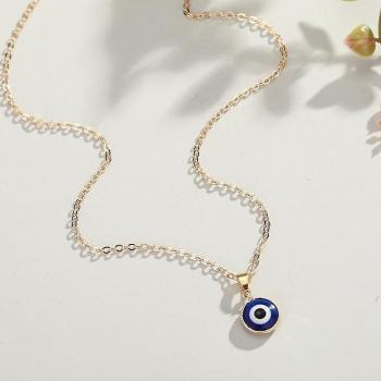 Collar Protector Ojo Maligno en Plata y Azul