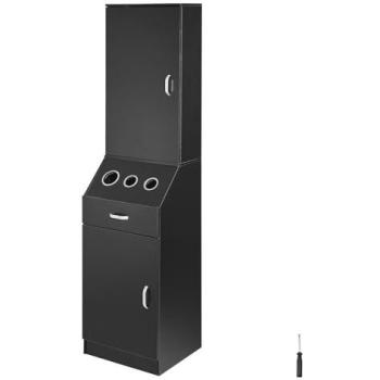 Mophorn Salon Studio – Meuble de Rangement Noir avec Tiroir