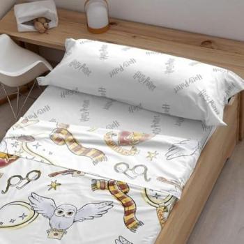 Ensemble de Draps Hedwig 105 cm en Coton avec Taie d'Oreiller