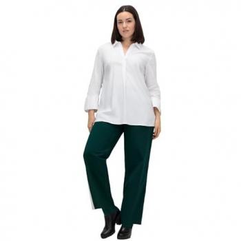 Sheego Curvy-Schnitt Weite Hose ELLA, tiefgrün, Gr. 52