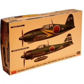 Hasegawa 1:72 Mitsubishi J2M3 Raiden Type 21 A6M5C Zero Fighter (Deux Kits)