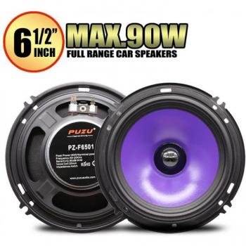 Set of 2x 6.5 90W Full Range Car Speakers with Mid-Bass Tuning and Ultra-Thin Profile for Easy Installation