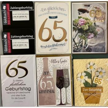 Feierliche Karten zum 65. Geburtstag