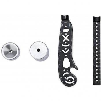 Curved Metallic Ruler with Compass and Protractor