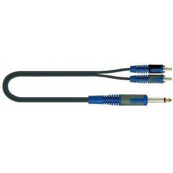 Cavo audio 2 jack fono a 1 jack mono 6,3 mm
