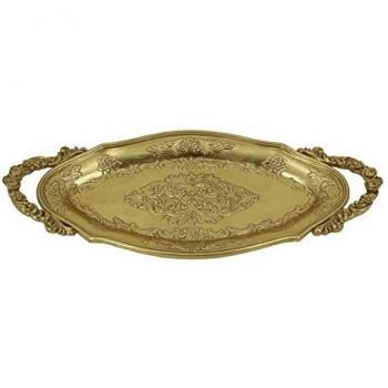 Harzschale in Gold DKD Home Decor 42,3 x 18 x 4,8 cm