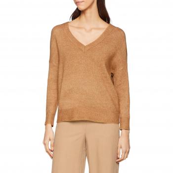 Suéter Only Onlorleans V-Neck para Mujer, Talla Grande, Marrón