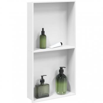 Niche de douche 32x62x9 cm en acier inoxydable blanc mat