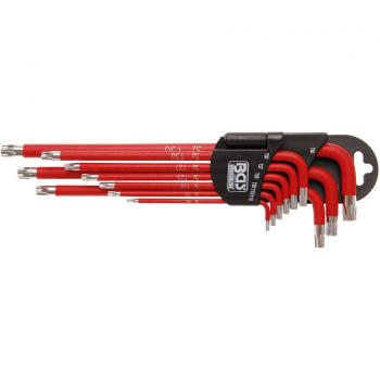 Kit d'Allen Extra-Longs Profil T (Torx) – Perçage T10–T50, 9 éléments