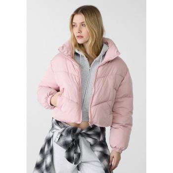 Giubbotto rosa pastello imbottito cropped S