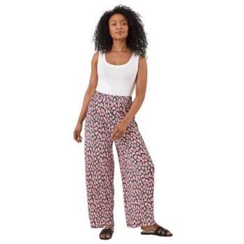 Pink Crinkly Floral Trouser – Roman, Size 16