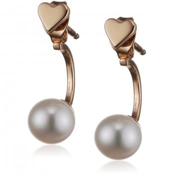 Caï Love Ohrstecker für Damen – Weißer Perlen-Schimmer in Goldsilber
