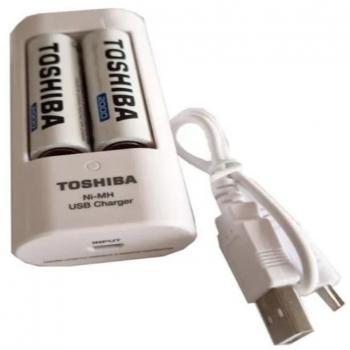 Toshiba Chargeur USB 2000mAh + 2 piles AA